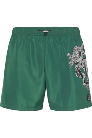 Philipp Plein Dragon-print swim shorts