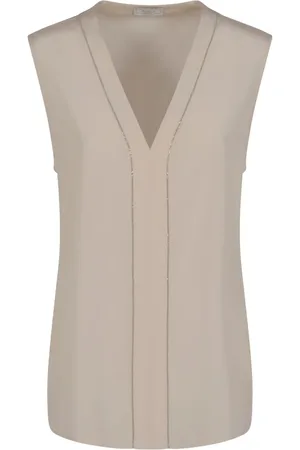 PESERICO SIGN V-neck sleeveless top