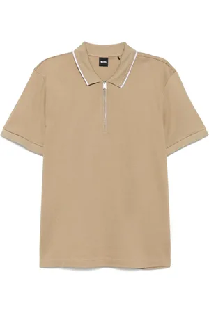 HUGO BOSS Structured Zip Placket polo shirt