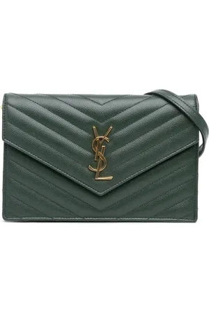 Saint Laurent 2018 Grain De Poudre Matelasse Chevron Monogram Chain Wallet crossbody bag