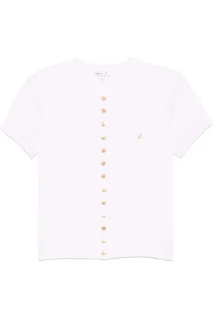 AGNÈS B. Embroidered-logo knitted tops