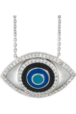LB Exclusive 14K gold evil eye-pendant diamond necklace