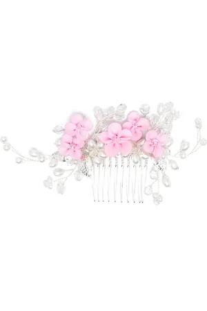 MONNALISA Logo-tag faux-flower hair clip