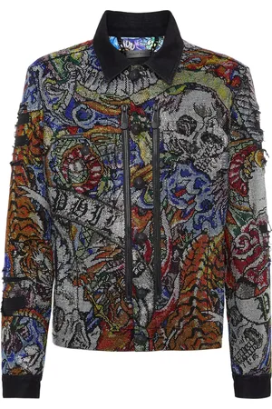 Philipp Plein Crystal-embellished denim jacket