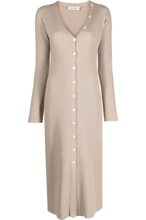 There Was One Button-up ribbed-knit dress