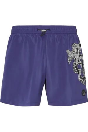 Philipp Plein Dragon-print swim shorts