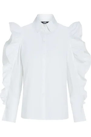 Karl Lagerfeld Ruffled cotton shirt