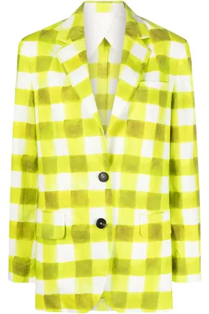 Msgm Brushed gingham print blazer