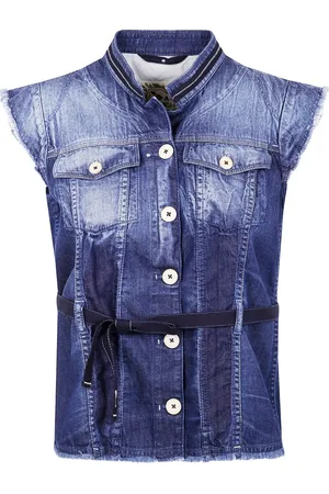 High Belted denim gilet