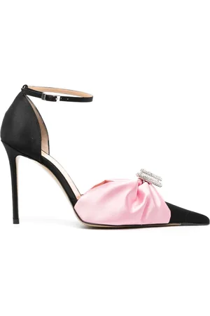 Mach & Mach Double Heart 110mm satin pumps
