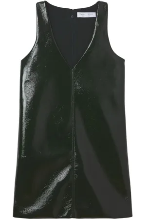 Proenza Schouler Vinyl v-neck shift dress