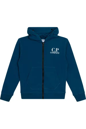 C.P. Company Logo-print zip-up hoodie