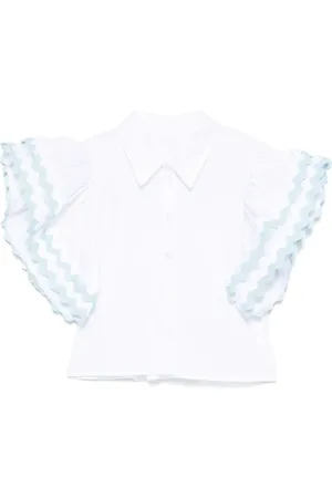 MISS GRANT Scallop-trim shirt