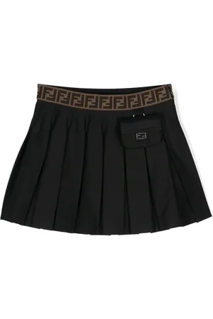 Fendi Logo-waistband pleated skirt