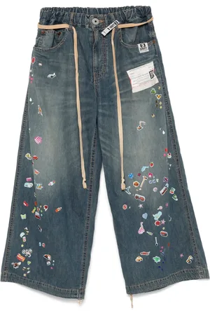 Maison Mihara Yasuhiro Sticker Printed Huge jeans