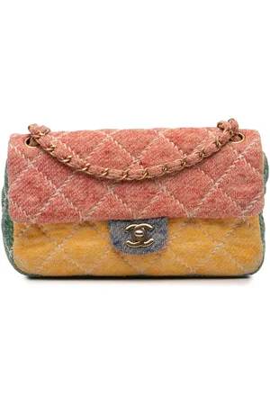 CHANEL 2014-2015 CC Medium Multicolor Quilted Jersey Flap shoulder bag