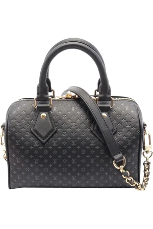 LOUIS VUITTON 2021-2024 Embossed Calfskin Nanogram Speedy Bandouliere 25 satchel