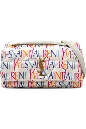 Saint Laurent 2022 Medium Silk Carre Rive Gauche Print Patchwork Jamie shoulder bag