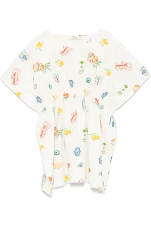 Le pandorine Mediterranean-print kaftan dress