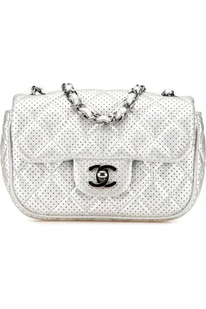 CHANEL 2014 Mini Perforated Lambskin Punch Flap crossbody bag