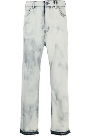 LANEUS Bleached straight-leg jeans