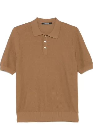 TAGLIATORE Honeycomb-knit polo shirt