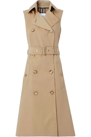 Burberry Sleeveless cotton gabardine trench dress