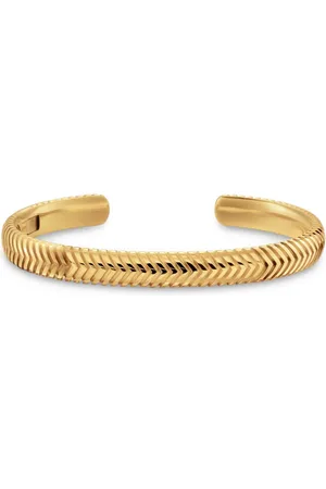 David Yurman 18kt yellow Chevron cuff bracelet (8mm)