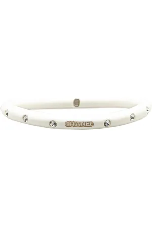 CHANEL 2000 Resin Rhinestones CC Bangle costume bracelet