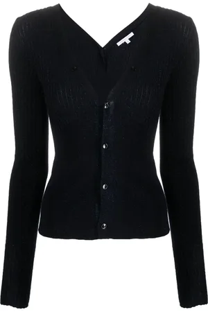 Patrizia Pepe Essential ribbed-knit lurex cardigan