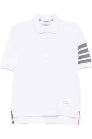 Thom Browne Classic pique 4 bar short-sleeved polo top