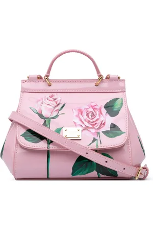 Dolce & Gabbana 2000-2024 Mini Calfskin Rose Printed Sicily satchel