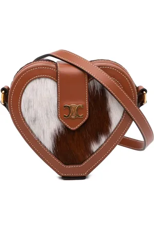 Céline 2022 Pony Hair Triomphe Heart Tambour crossbody bag