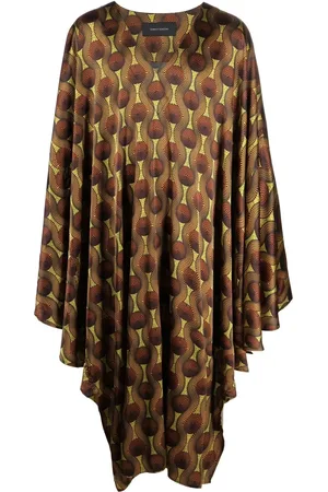 OZWALD BOATENG Geometric-print silk cape shirt