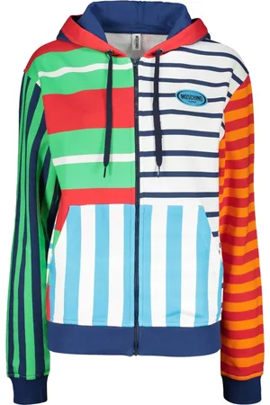 Moschino Striped zip-up hoodie
