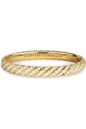 David Yurman 18kt yellow Sculpted Cable diamond bangle (8mm)