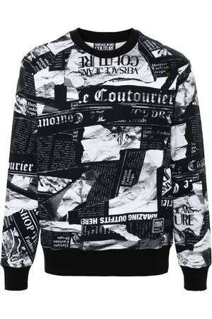 VERSACE Magazine-print cotton sweatshirt