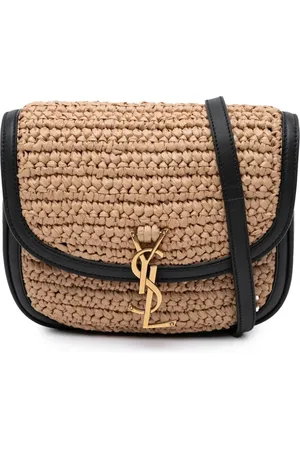 Saint Laurent 2020 Medium Raffia Monogram Kaia crossbody bag