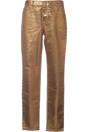 CHANEL 2015 foil-print jeans