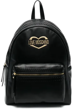 Moschino Logo-plaque whipstitch-trim backpack