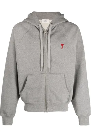 Ami Ami de Coeur-embroidered zip-up hoodie