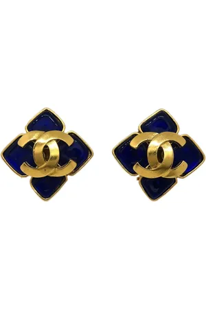 CHANEL 1995 CC Rhombus clip-on earrings