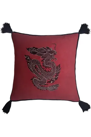 Les-Ottomans Dragon embroidered cushion (50cm x 50cm)