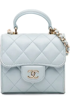 CHANEL 2021 Mini Lambskin Top Handle Clutch On Chain satchel