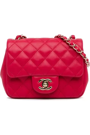 CHANEL 2015-2016 Mini Square Classic Lambskin Single Flap crossbody bag
