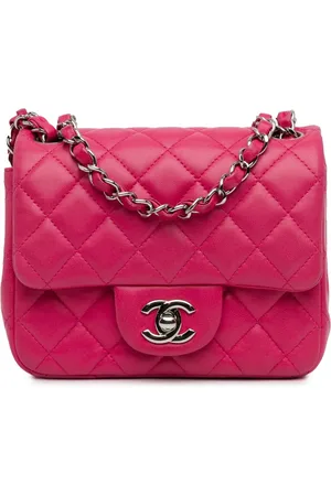 CHANEL 2014 Mini Square Classic Lambskin Single Flap crossbody bag