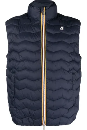 K-Way Stripe-detail chevron-quilt gilet