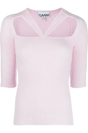 Ganni Cut-out detail knitted top