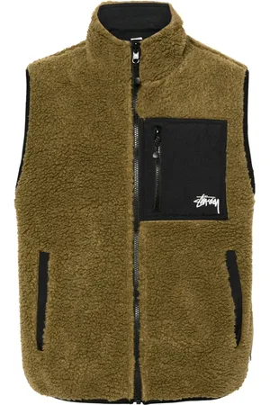 STUSSY Mock-neck sherpa-fleece vest
