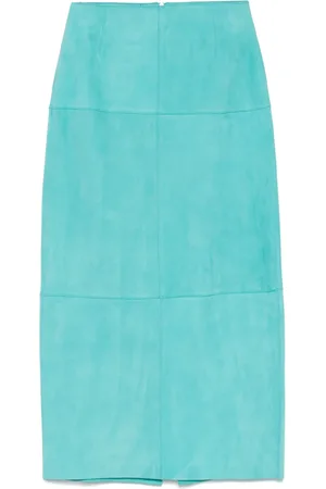 Auralee Leather midi skirt